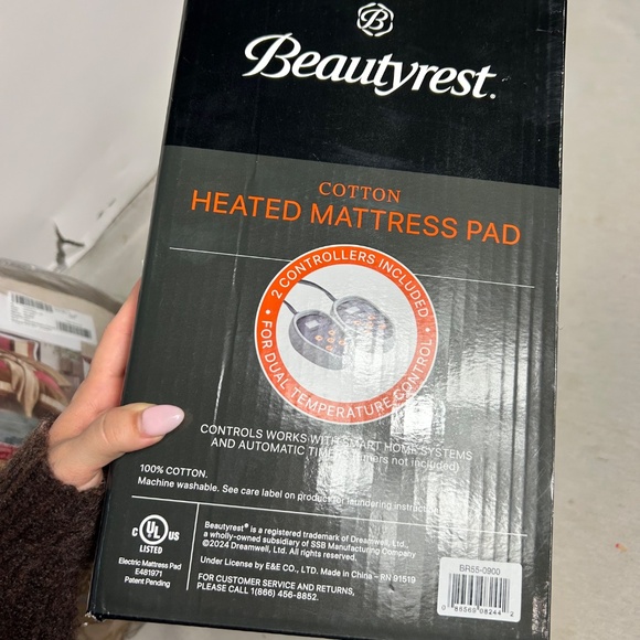 NEW Beautyrest Cotton Heated Mattress Pad – Queen Size (2 Controllers Included) - Picture 4 of 5